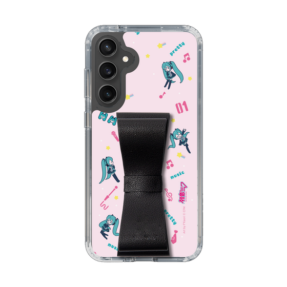 Slim Protection Case - STAND & RING RIBBON Black［ HATSUNE MIKU - Ribbon - Instrumental - Pink ］