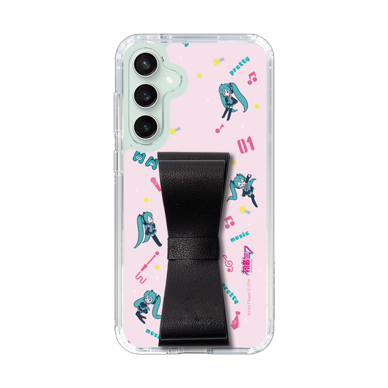 Slim Protection Case - STAND & RING RIBBON Black［ HATSUNE MIKU - Ribbon - Instrumental - Pink ］