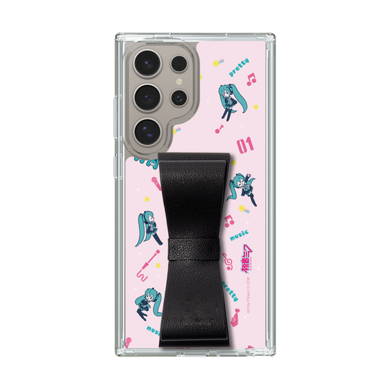 Slim Protection Case - STAND & RING RIBBON Black［ HATSUNE MIKU - Ribbon - Instrumental - Pink ］