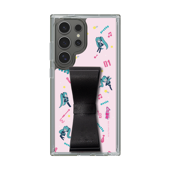 Slim Protection Case - STAND & RING RIBBON Black［ HATSUNE MIKU - Ribbon - Instrumental - Pink ］