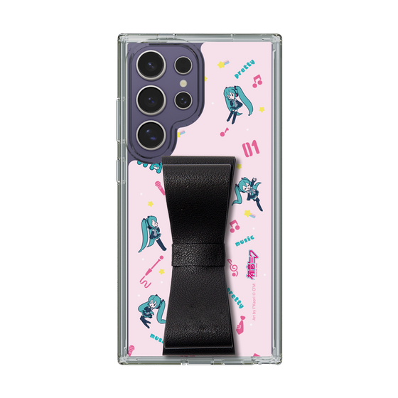 Slim Protection Case - STAND & RING RIBBON Black［ HATSUNE MIKU - Ribbon - Instrumental - Pink ］