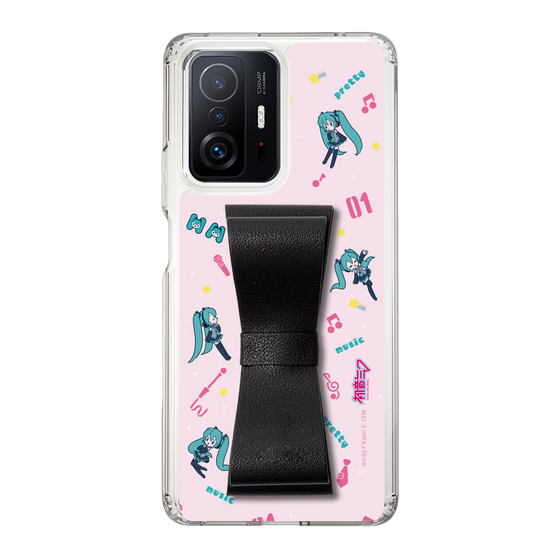 Slim Protection Case - STAND & RING RIBBON Black［ HATSUNE MIKU - Ribbon - Instrumental - Pink ］