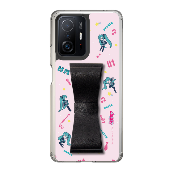 Slim Protection Case - STAND & RING RIBBON Black［ HATSUNE MIKU - Ribbon - Instrumental - Pink ］