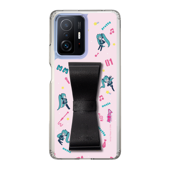 Slim Protection Case - STAND & RING RIBBON Black［ HATSUNE MIKU - Ribbon - Instrumental - Pink ］