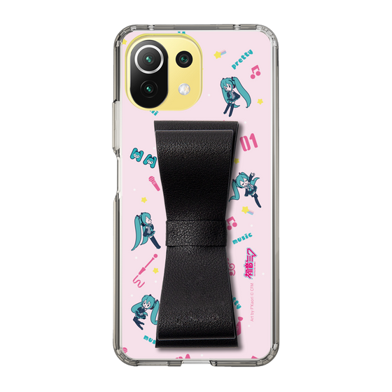 Slim Protection Case - STAND & RING RIBBON Black［ HATSUNE MIKU - Ribbon - Instrumental - Pink ］