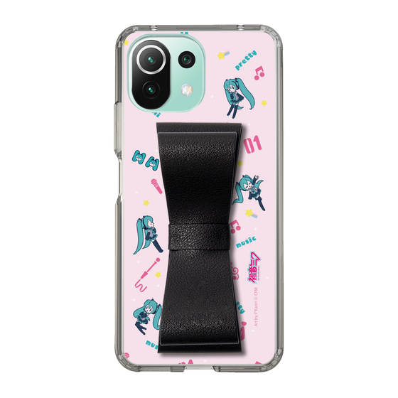 Slim Protection Case - STAND & RING RIBBON Black［ HATSUNE MIKU - Ribbon - Instrumental - Pink ］