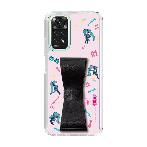 Slim Protection Case - STAND & RING RIBBON Black［ HATSUNE MIKU - Ribbon - Instrumental - Pink ］