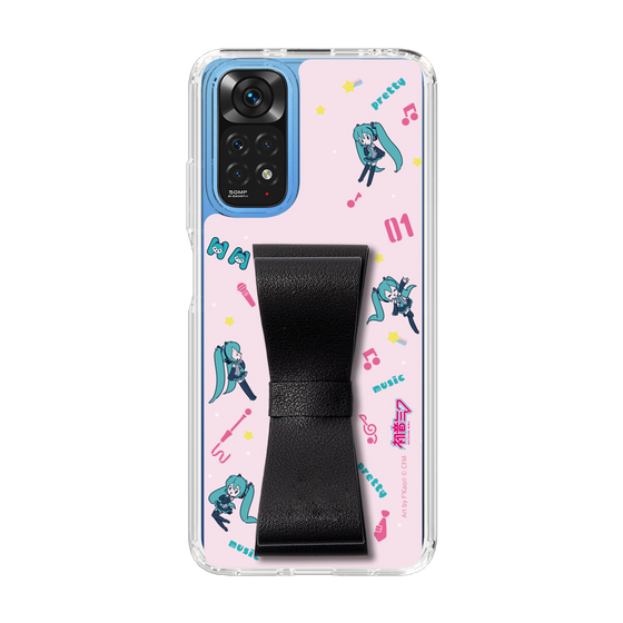 Slim Protection Case - STAND & RING RIBBON Black［ HATSUNE MIKU - Ribbon - Instrumental - Pink ］