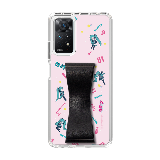 Slim Protection Case - STAND & RING RIBBON Black［ HATSUNE MIKU - Ribbon - Instrumental - Pink ］