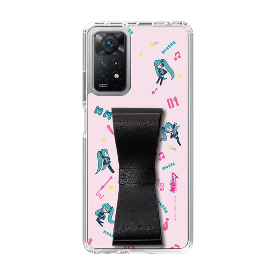 Slim Protection Case - STAND & RING RIBBON Black［ HATSUNE MIKU - Ribbon - Instrumental - Pink ］