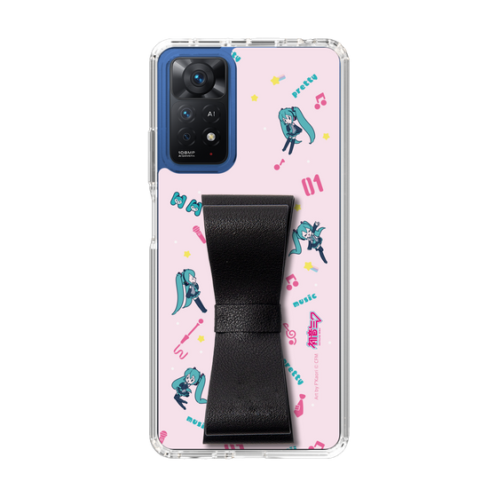 Slim Protection Case - STAND & RING RIBBON Black［ HATSUNE MIKU - Ribbon - Instrumental - Pink ］