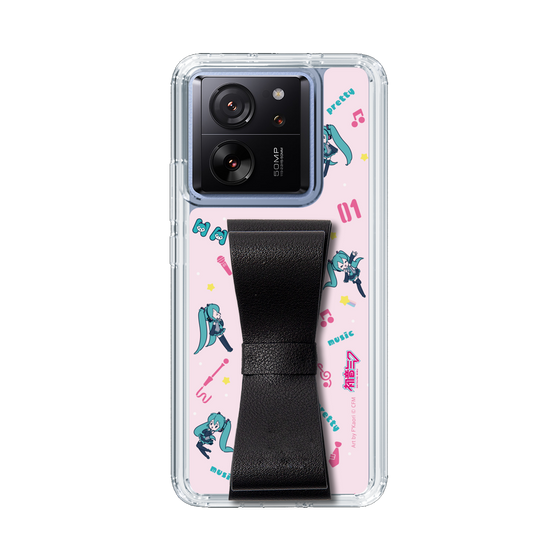 Slim Protection Case - STAND & RING RIBBON Black［ HATSUNE MIKU - Ribbon - Instrumental - Pink ］