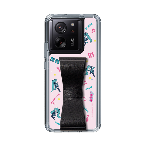 Slim Protection Case - STAND & RING RIBBON Black［ HATSUNE MIKU - Ribbon - Instrumental - Pink ］