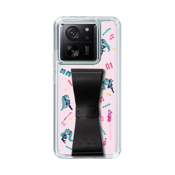 Slim Protection Case - STAND & RING RIBBON Black［ HATSUNE MIKU - Ribbon - Instrumental - Pink ］