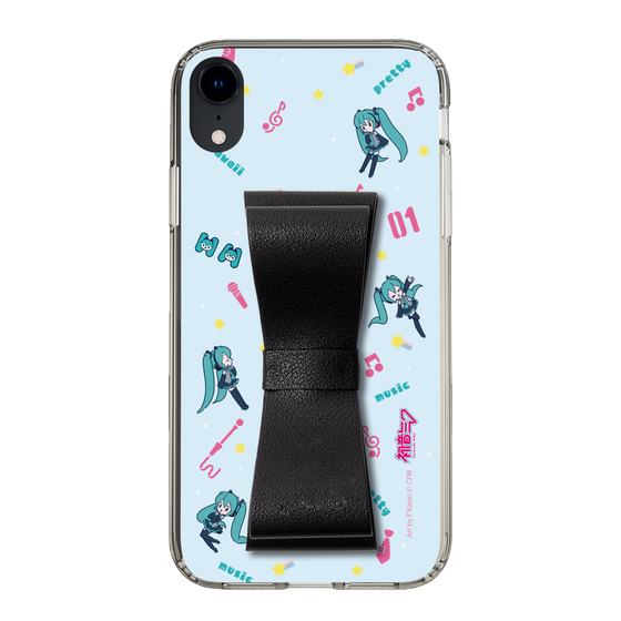 Slim Protection Case - STAND & RING RIBBON Black［ HATSUNE MIKU - Ribbon - Instrumental - Blue ］