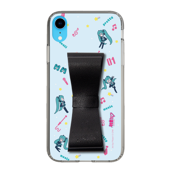 Slim Protection Case - STAND & RING RIBBON Black［ HATSUNE MIKU - Ribbon - Instrumental - Blue ］