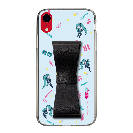 Slim Protection Case - STAND & RING RIBBON Black［ HATSUNE MIKU - Ribbon - Instrumental - Blue ］