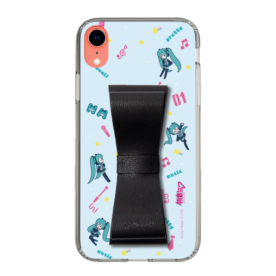 Slim Protection Case - STAND & RING RIBBON Black［ HATSUNE MIKU - Ribbon - Instrumental - Blue ］