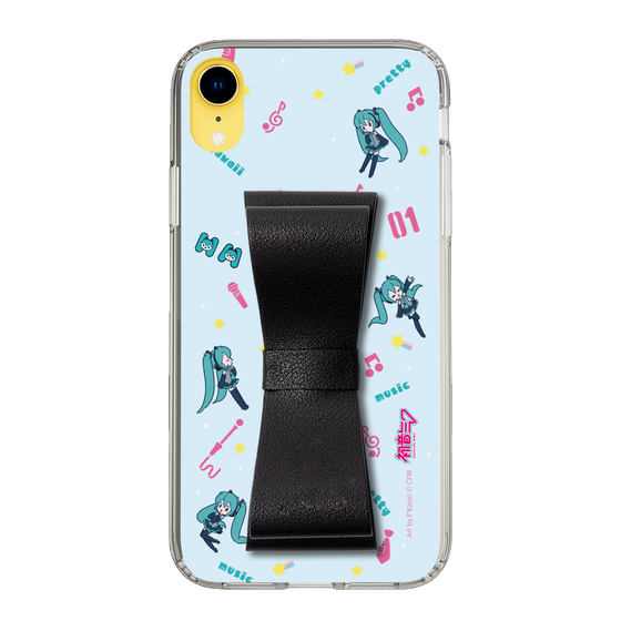 Slim Protection Case - STAND & RING RIBBON Black［ HATSUNE MIKU - Ribbon - Instrumental - Blue ］