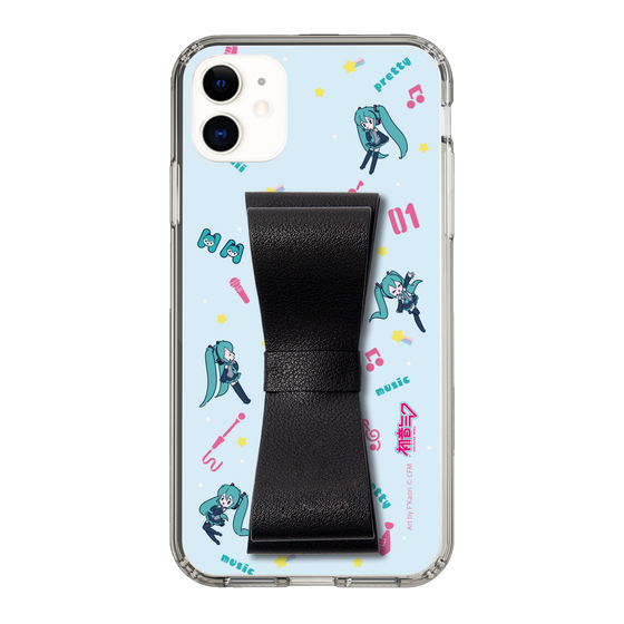 Slim Protection Case - STAND & RING RIBBON Black［ HATSUNE MIKU - Ribbon - Instrumental - Blue ］