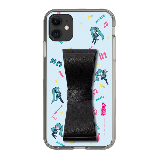 Slim Protection Case - STAND & RING RIBBON Black［ HATSUNE MIKU - Ribbon - Instrumental - Blue ］