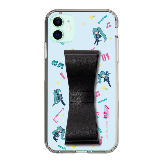 Slim Protection Case - STAND & RING RIBBON Black［ HATSUNE MIKU - Ribbon - Instrumental - Blue ］