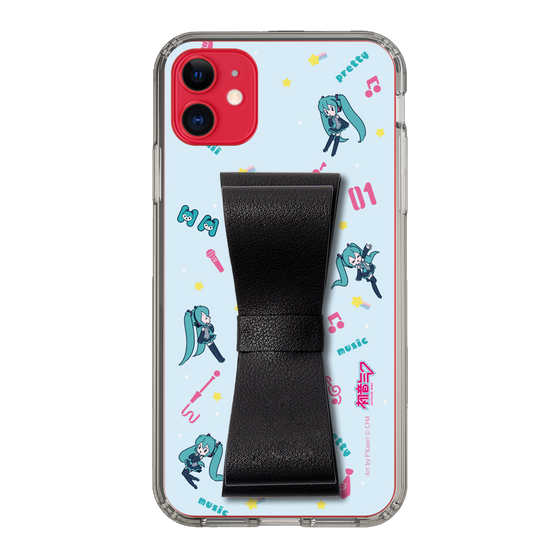 Slim Protection Case - STAND & RING RIBBON Black［ HATSUNE MIKU - Ribbon - Instrumental - Blue ］
