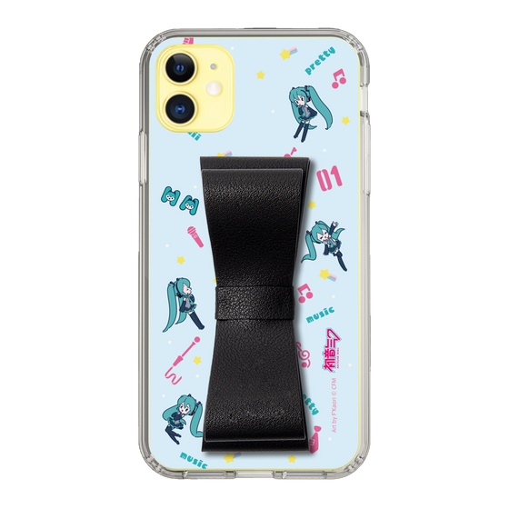 Slim Protection Case - STAND & RING RIBBON Black［ HATSUNE MIKU - Ribbon - Instrumental - Blue ］