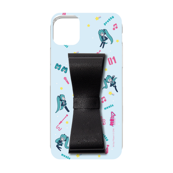Slim Protection Case - STAND & RING RIBBON Black［ HATSUNE MIKU - Ribbon - Instrumental - Blue ］
