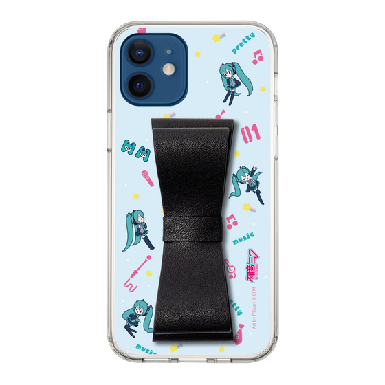 Slim Protection Case - STAND & RING RIBBON Black［ HATSUNE MIKU - Ribbon - Instrumental - Blue ］