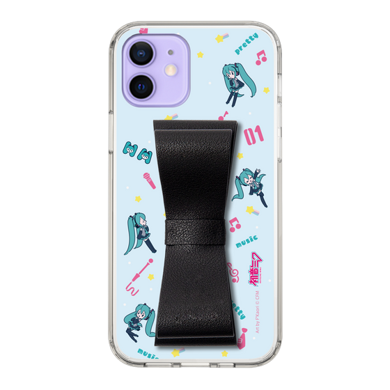 Slim Protection Case - STAND & RING RIBBON Black［ HATSUNE MIKU - Ribbon - Instrumental - Blue ］