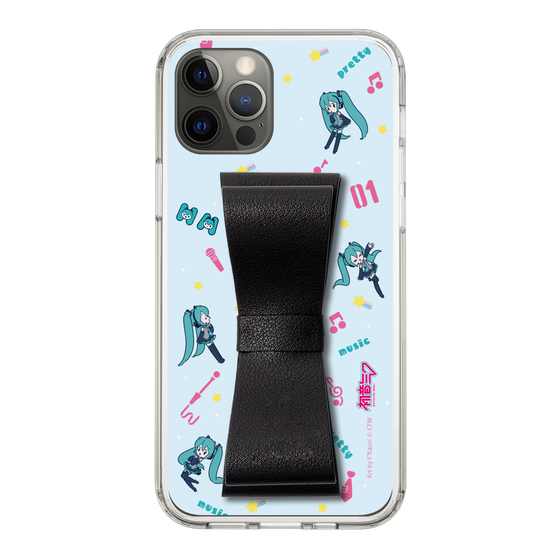 Slim Protection Case - STAND & RING RIBBON Black［ HATSUNE MIKU - Ribbon - Instrumental - Blue ］