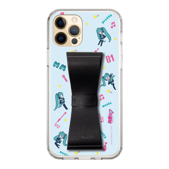 Slim Protection Case - STAND & RING RIBBON Black［ HATSUNE MIKU - Ribbon - Instrumental - Blue ］