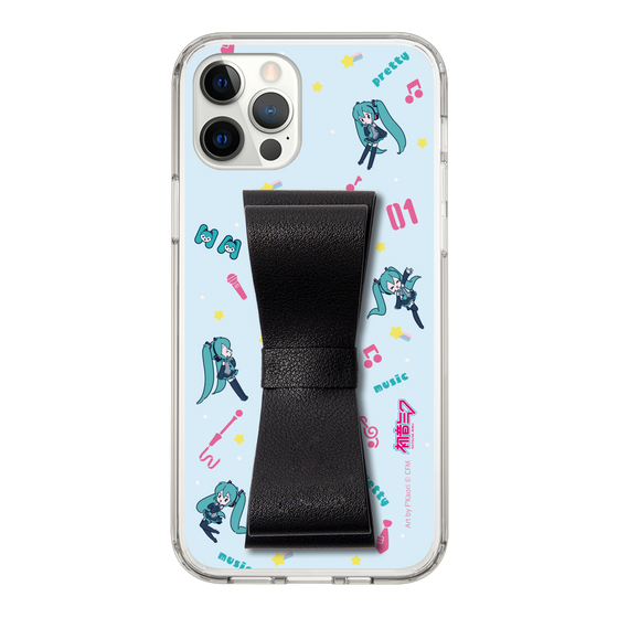 Slim Protection Case - STAND & RING RIBBON Black［ HATSUNE MIKU - Ribbon - Instrumental - Blue ］