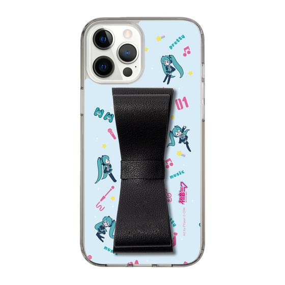 Slim Protection Case - STAND & RING RIBBON Black［ HATSUNE MIKU - Ribbon - Instrumental - Blue ］