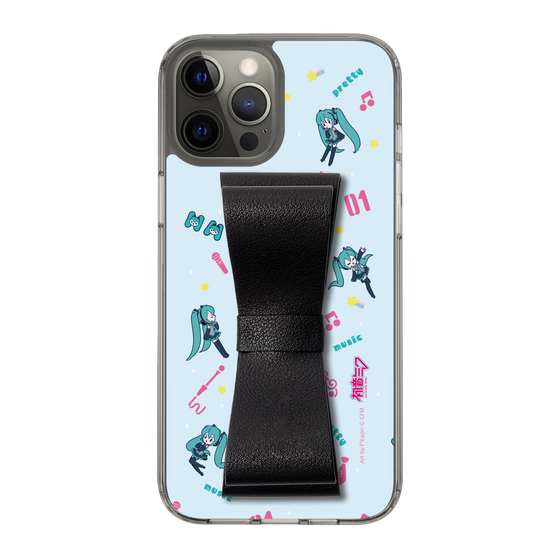 Slim Protection Case - STAND & RING RIBBON Black［ HATSUNE MIKU - Ribbon - Instrumental - Blue ］