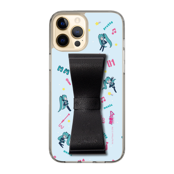 Slim Protection Case - STAND & RING RIBBON Black［ HATSUNE MIKU - Ribbon - Instrumental - Blue ］