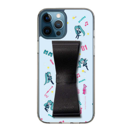 Slim Protection Case - STAND & RING RIBBON Black［ HATSUNE MIKU - Ribbon - Instrumental - Blue ］