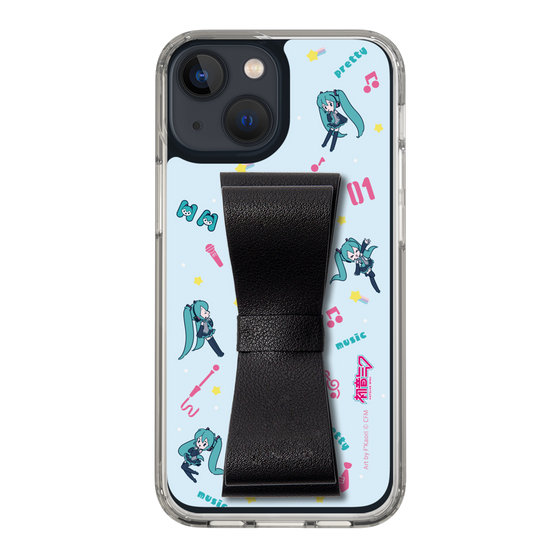 Slim Protection Case - STAND & RING RIBBON Black［ HATSUNE MIKU - Ribbon - Instrumental - Blue ］