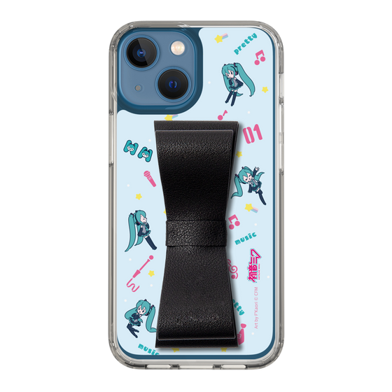 Slim Protection Case - STAND & RING RIBBON Black［ HATSUNE MIKU - Ribbon - Instrumental - Blue ］
