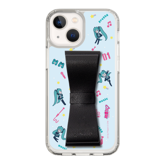 Slim Protection Case - STAND & RING RIBBON Black［ HATSUNE MIKU - Ribbon - Instrumental - Blue ］