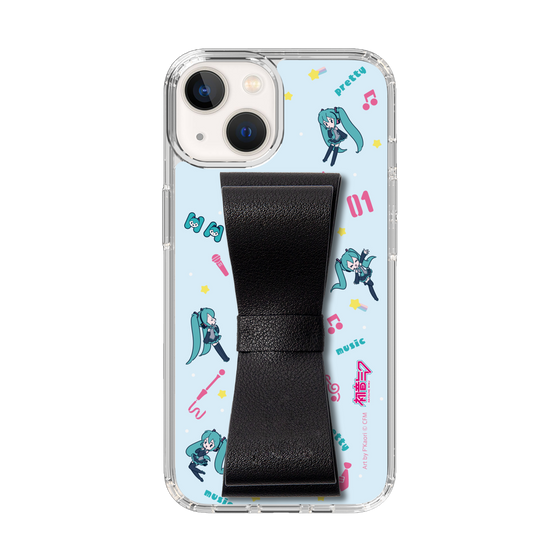Slim Protection Case - STAND & RING RIBBON Black［ HATSUNE MIKU - Ribbon - Instrumental - Blue ］