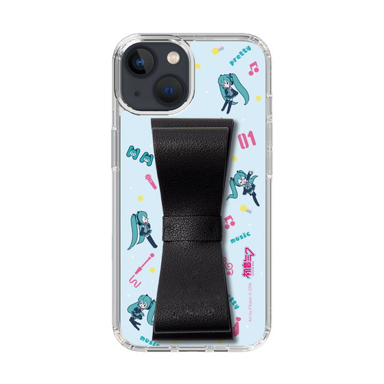 Slim Protection Case - STAND & RING RIBBON Black［ HATSUNE MIKU - Ribbon - Instrumental - Blue ］