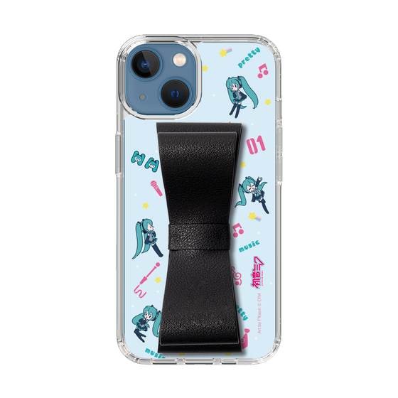 Slim Protection Case - STAND & RING RIBBON Black［ HATSUNE MIKU - Ribbon - Instrumental - Blue ］