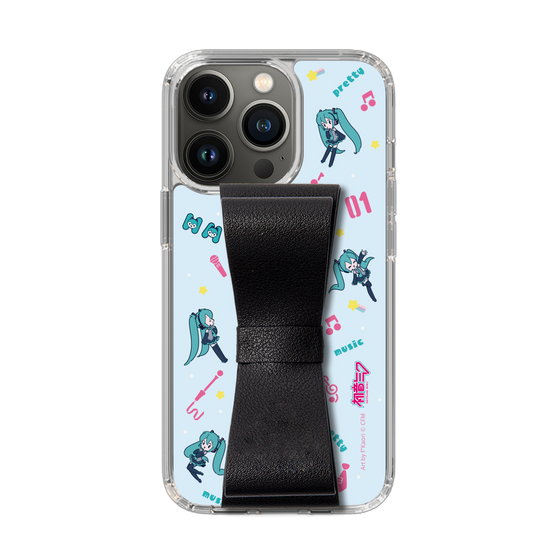 Slim Protection Case - STAND & RING RIBBON Black［ HATSUNE MIKU - Ribbon - Instrumental - Blue ］