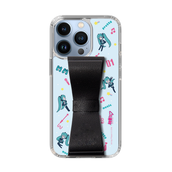 Slim Protection Case - STAND & RING RIBBON Black［ HATSUNE MIKU - Ribbon - Instrumental - Blue ］