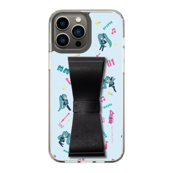 Slim Protection Case - STAND & RING RIBBON Black［ HATSUNE MIKU - Ribbon - Instrumental - Blue ］