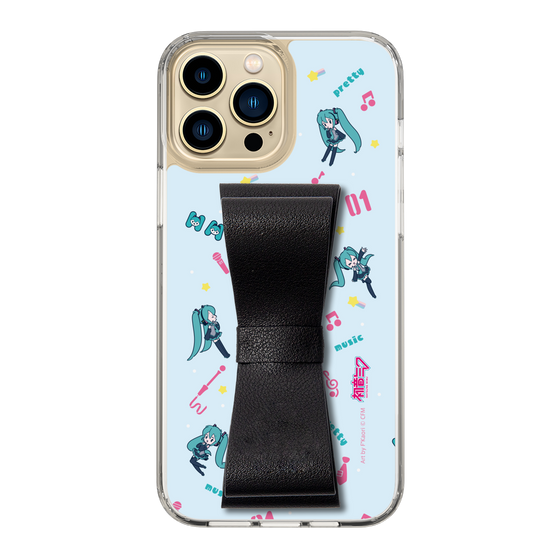 Slim Protection Case - STAND & RING RIBBON Black［ HATSUNE MIKU - Ribbon - Instrumental - Blue ］