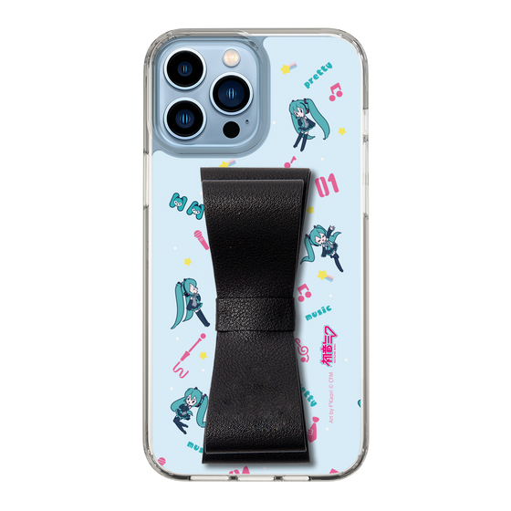 Slim Protection Case - STAND & RING RIBBON Black［ HATSUNE MIKU - Ribbon - Instrumental - Blue ］