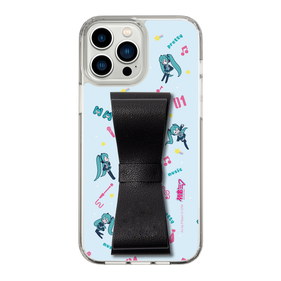 Slim Protection Case - STAND & RING RIBBON Black［ HATSUNE MIKU - Ribbon - Instrumental - Blue ］